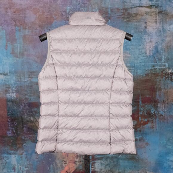 Eddie Bauer Women's Quilted Down Puffer Vest MEDIUM Full Zip EB650 Silvery Gray - Picture 4 of 6